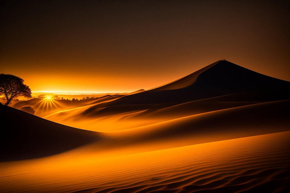 sunset-desert-with-sun-setting