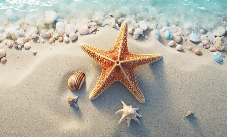 top-view-starfish-sandy