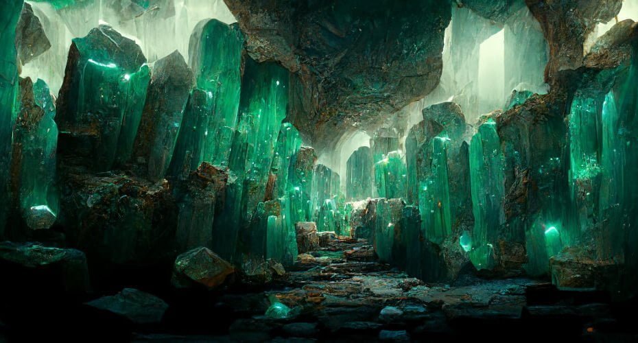 cave-with-green-crystals-green