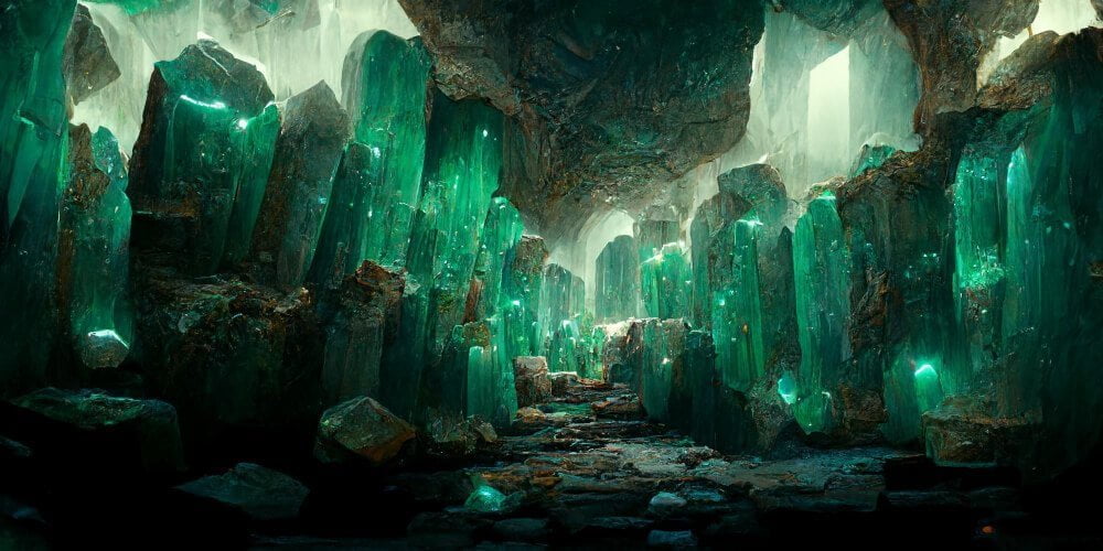 cave-with-green-crystals-green