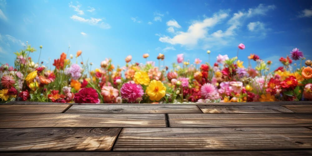 empty-wooden-table-with-flowers