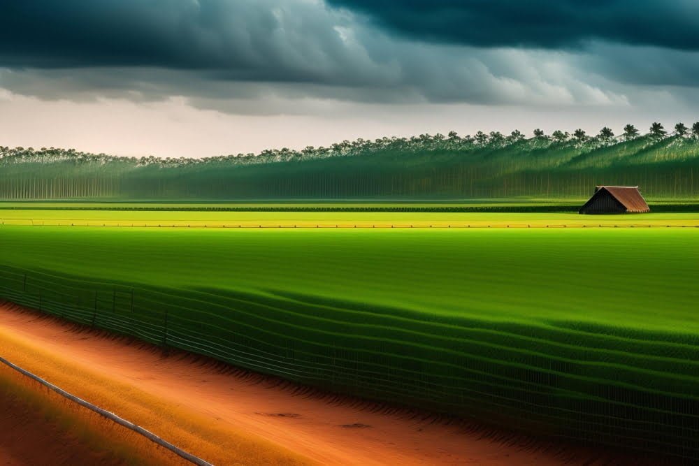 green-field-with-cloudy