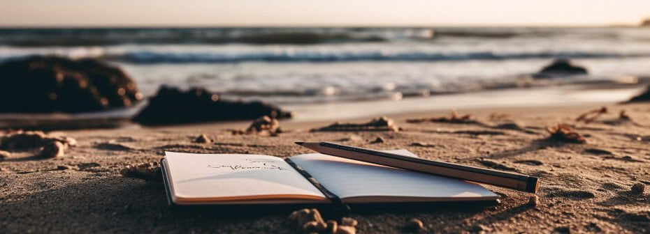 journal-beach-with-word-word