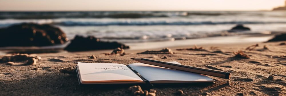 journal-beach-with-word-word