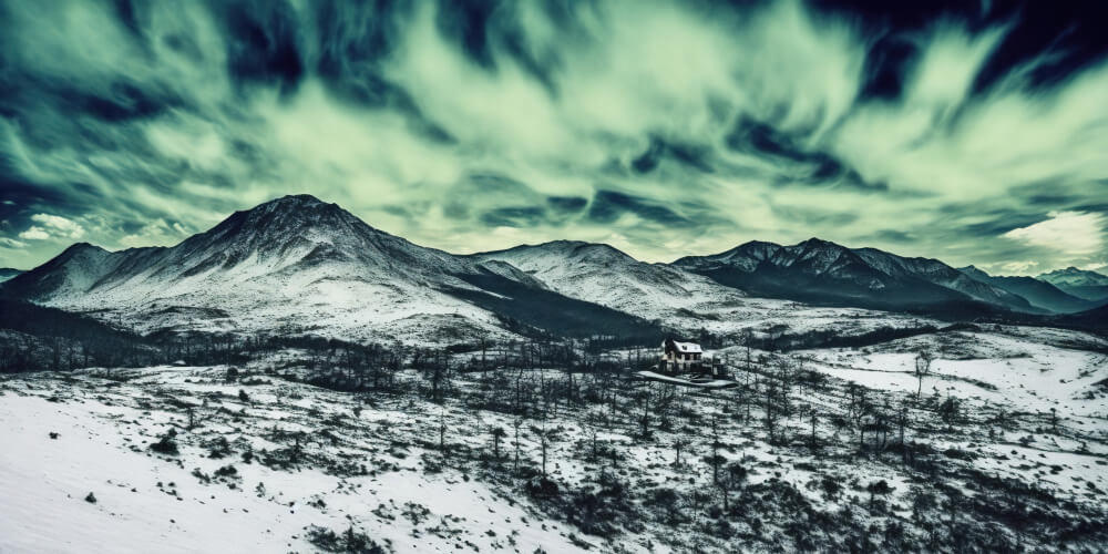 snowy-landscape-with-green-sky