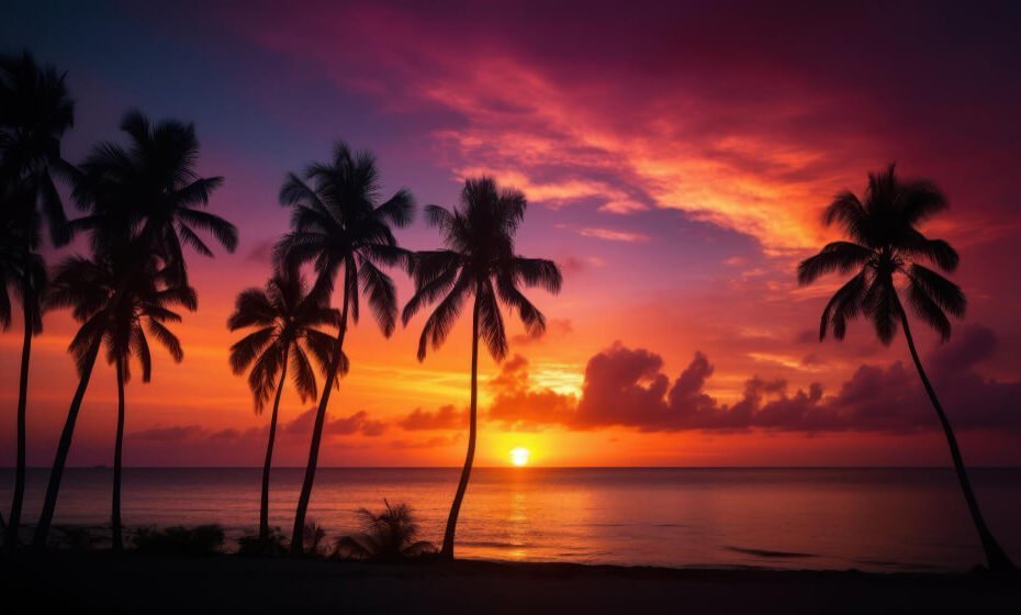 sunset-with-palm-trees-beach