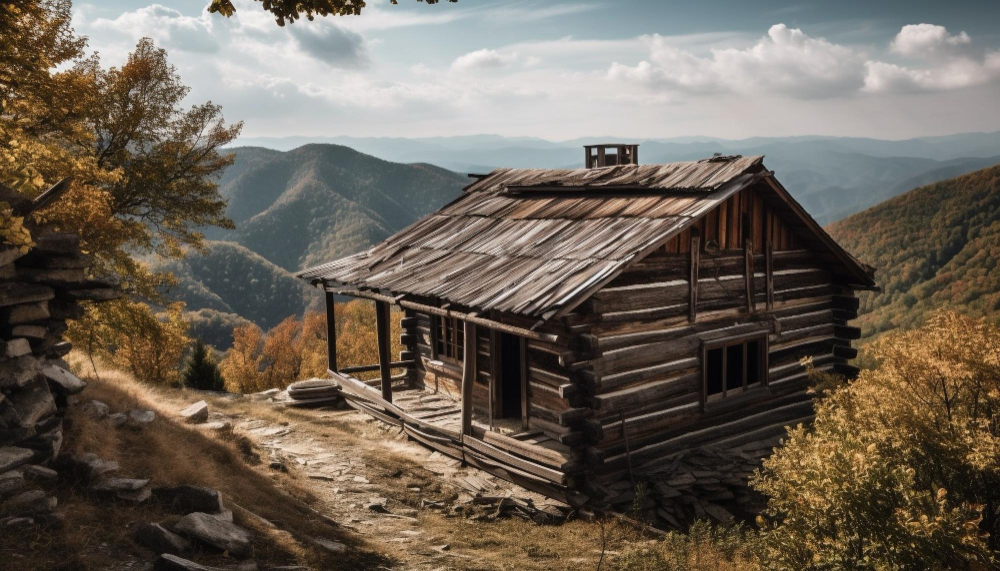 cottage-nestled-mountain-range-surrounded-by-forest-generated-by-ai