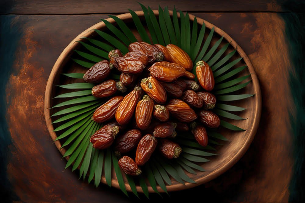 date-fruits-closeup-wooden