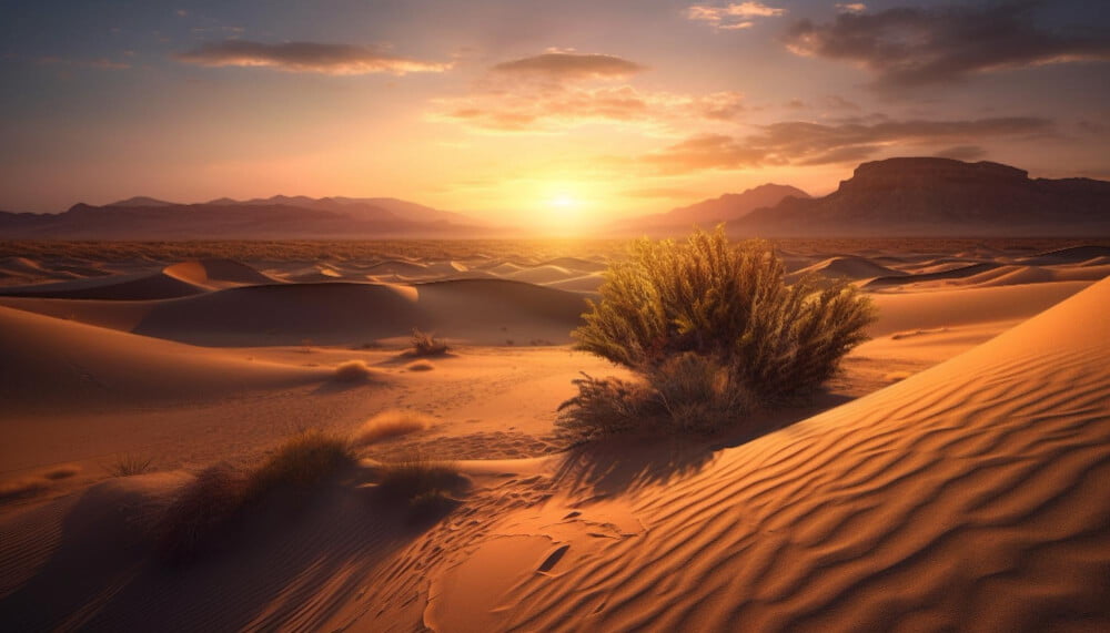 sunset-majestic-sand-dunes-africa-generated-by-ai