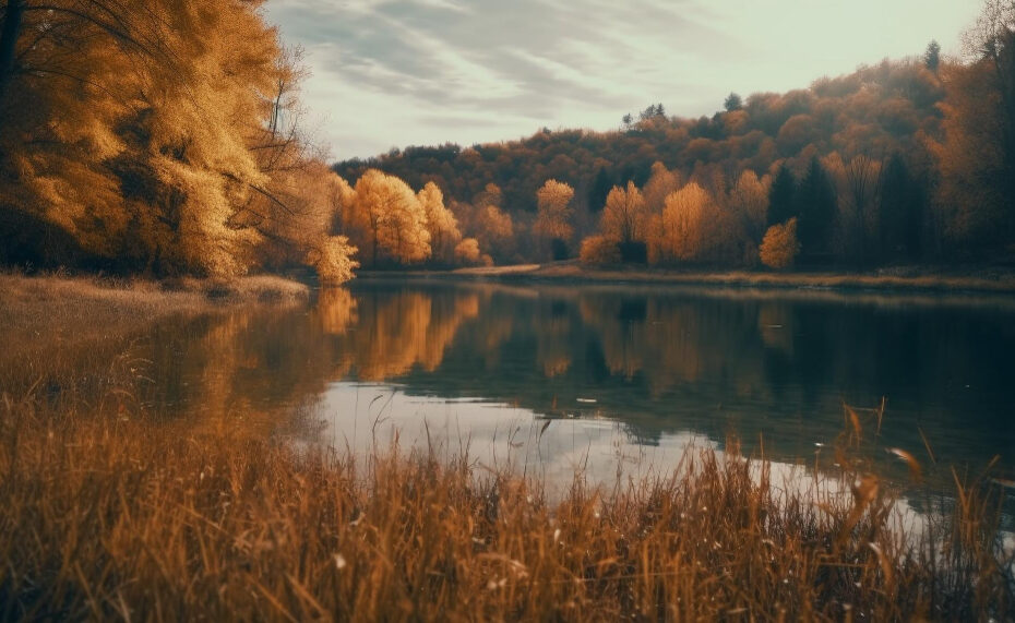 tranquil-autumn-forest-reflects-multi-colored-natural-beauty-generated-by-ai
