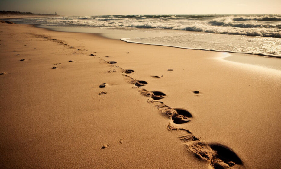 beach-with-footprints-sand