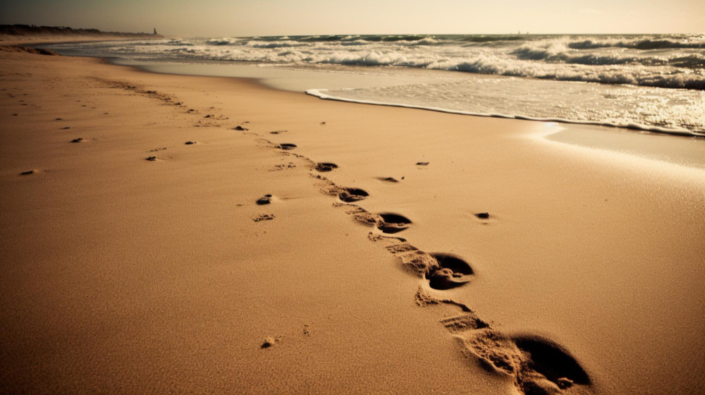 beach-with-footprints-sand