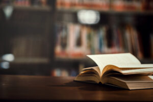 book-library-with-open-textbook