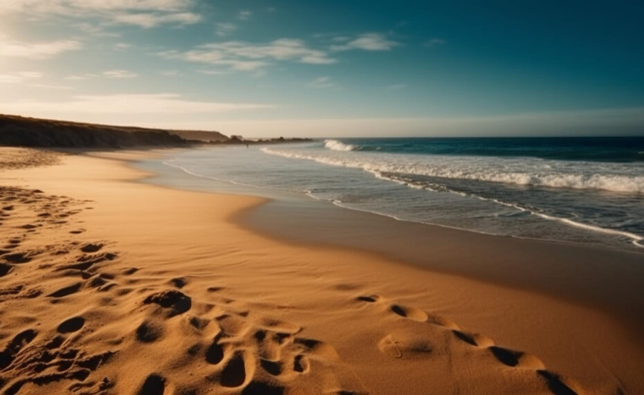 tranquil-sunset-blue-waters-sandy-coastline